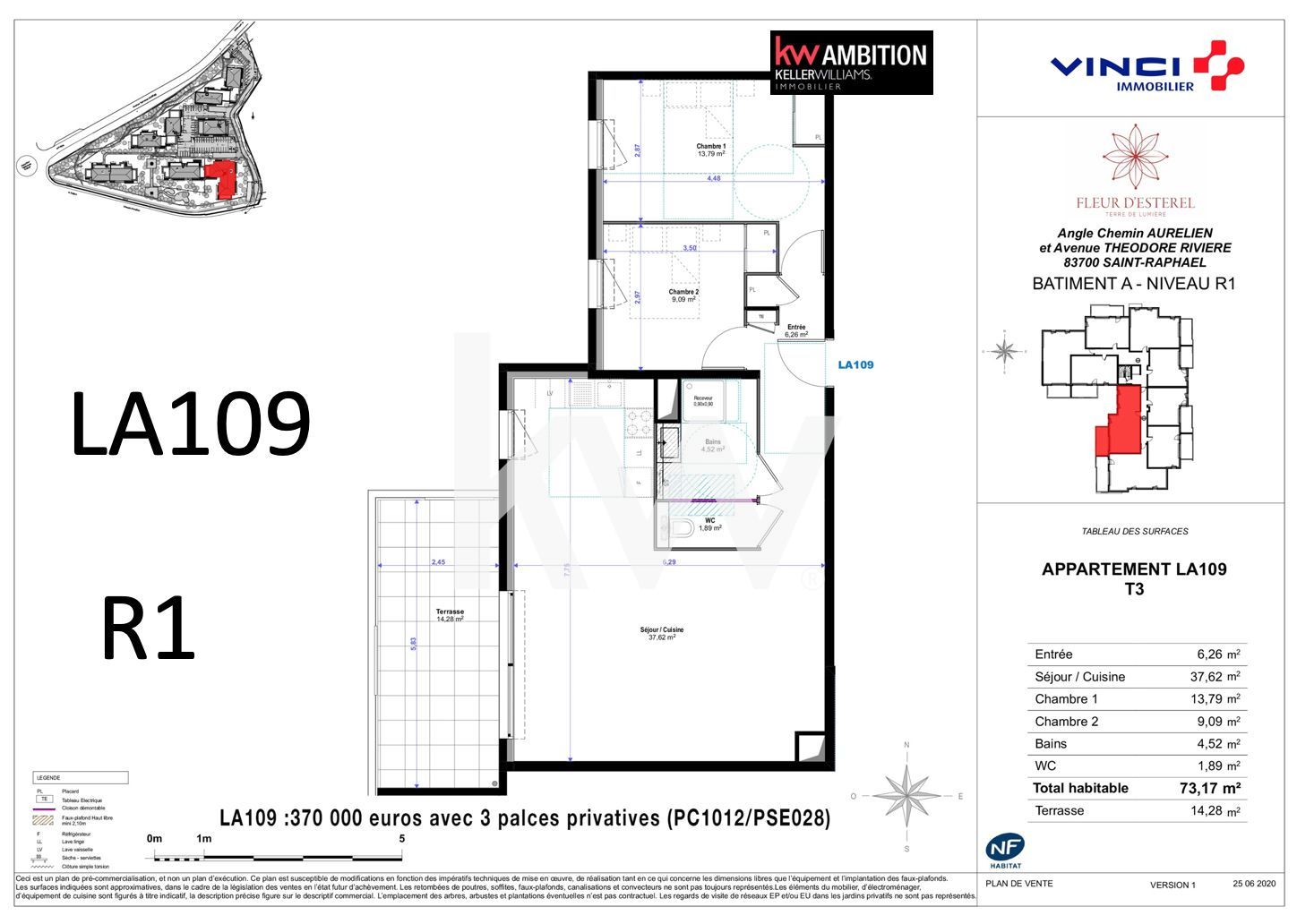 Appartement Saint raphael 3piece(s) 370 000€ Keller Williams France