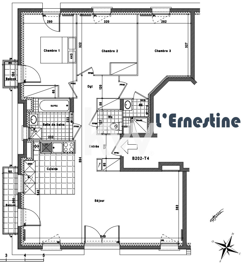 VENTE d'un appartement F4 (90 m²) à LA QUEUE EN BRIE