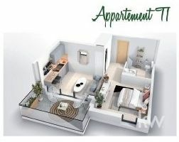 Appartement 36 m²  terrasse et parking à vendre à ELNE