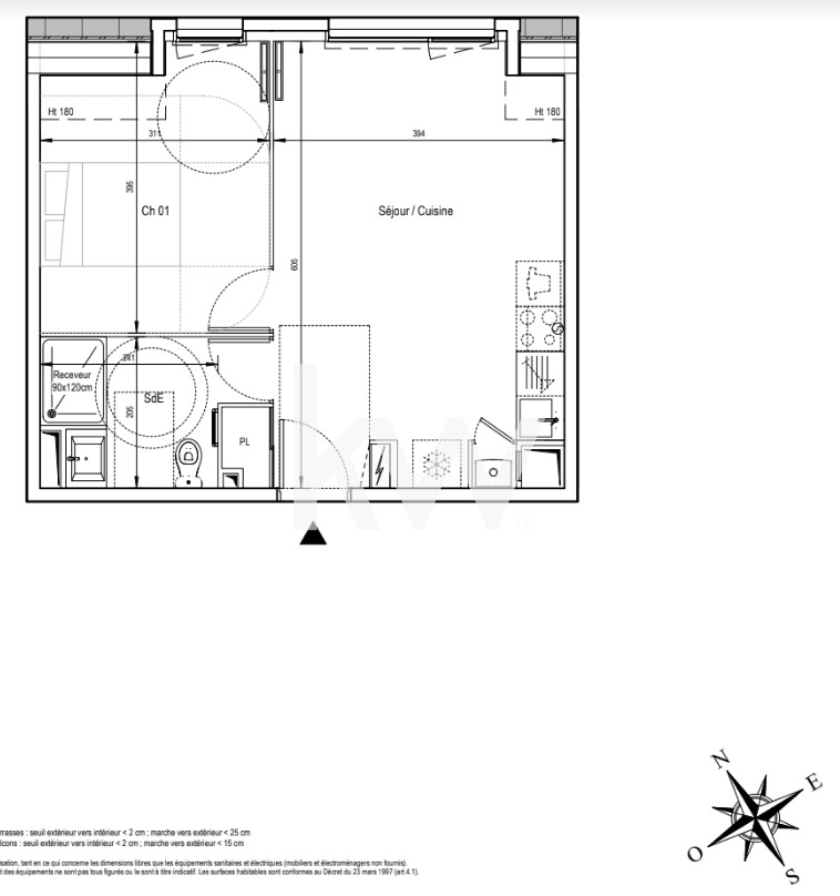 VENTE d'un appartement T2 (39 m²) à ORMOY (2/3)