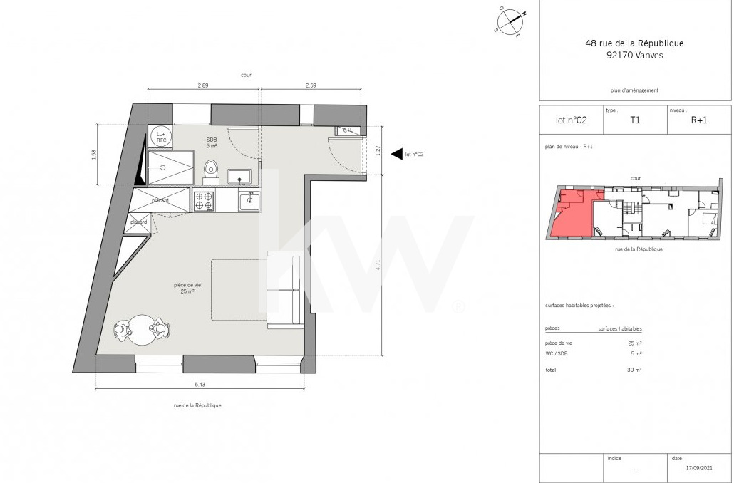 Appartement F1 (30 m²) à vendre à VANVES
