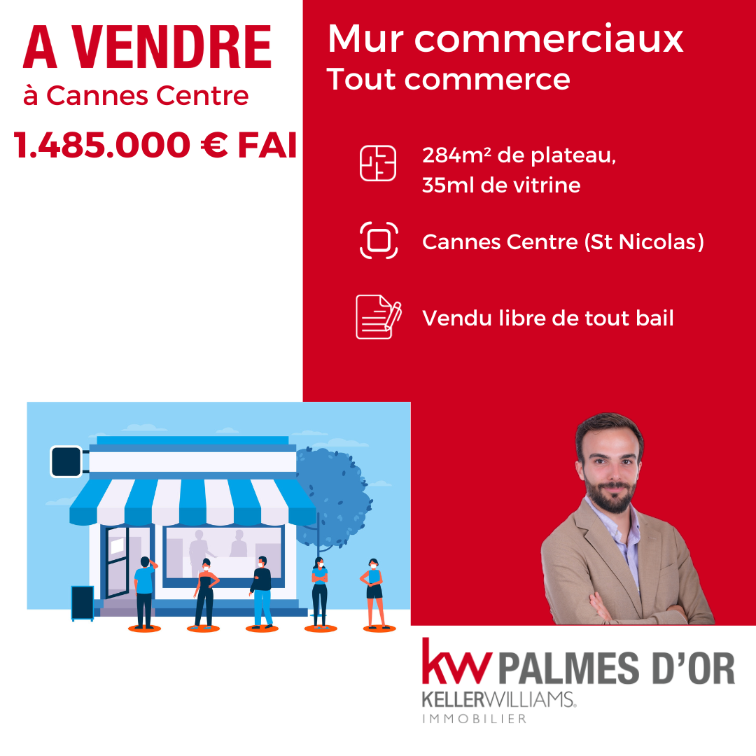 Vente Local Commercial 284m² 1 Pièce à Cannes (06400) - Keller Williams