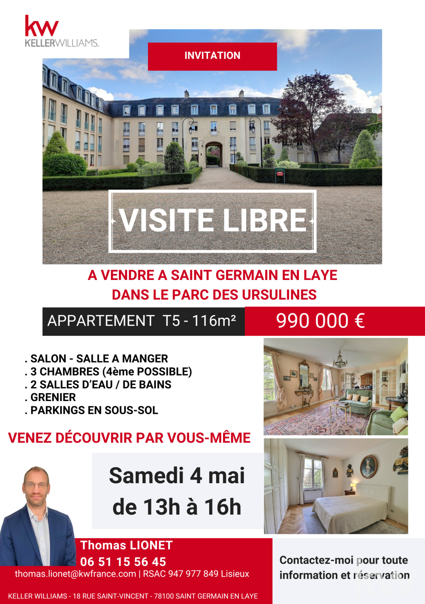 Vente Appartement 116m² 5 Pièces à Saint-Germain-en-Laye (78100) - Keller Williams