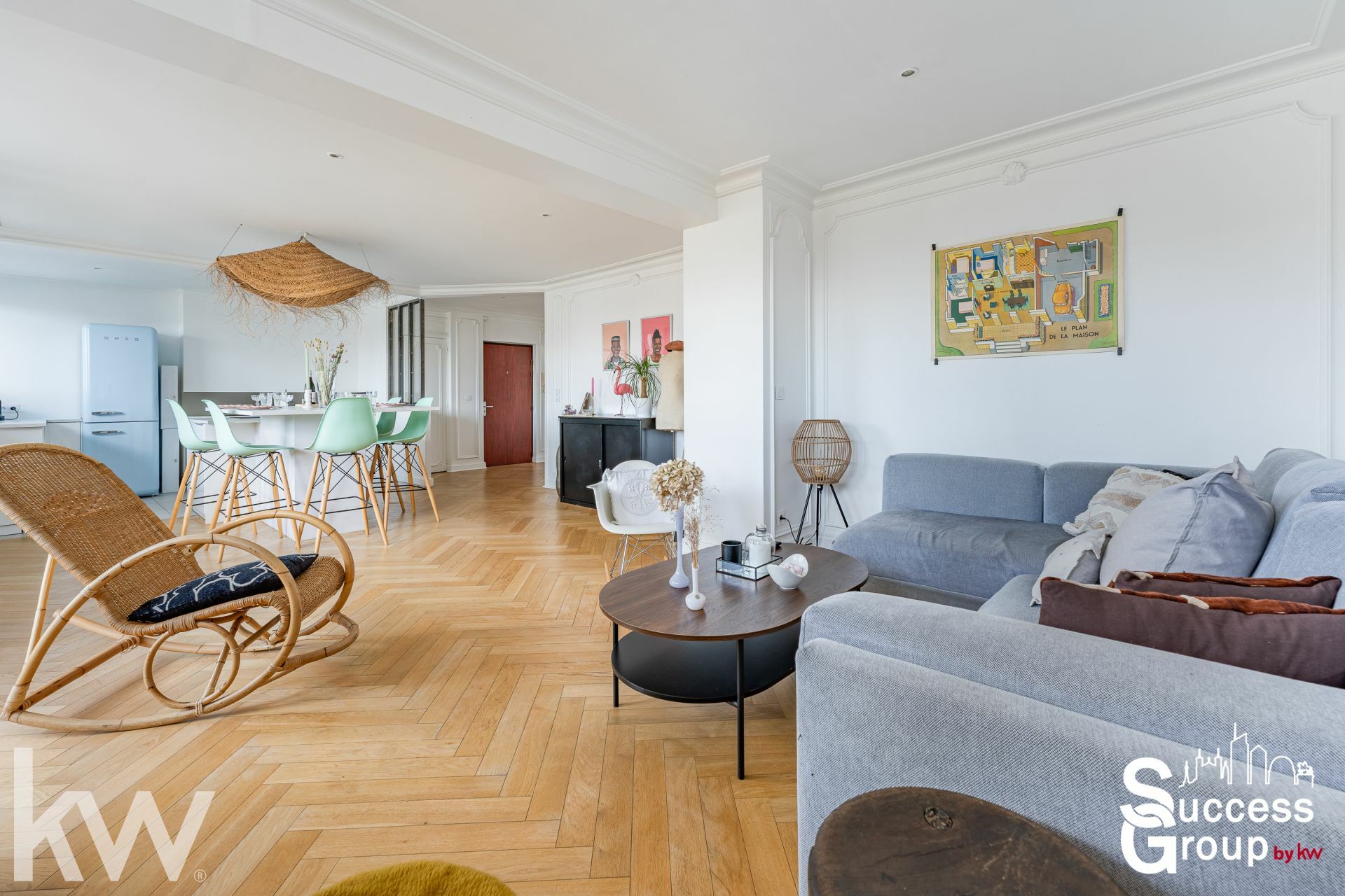 VILLEURBANNE – Appartement T4 de 89 m² avec balcon, cave et garages